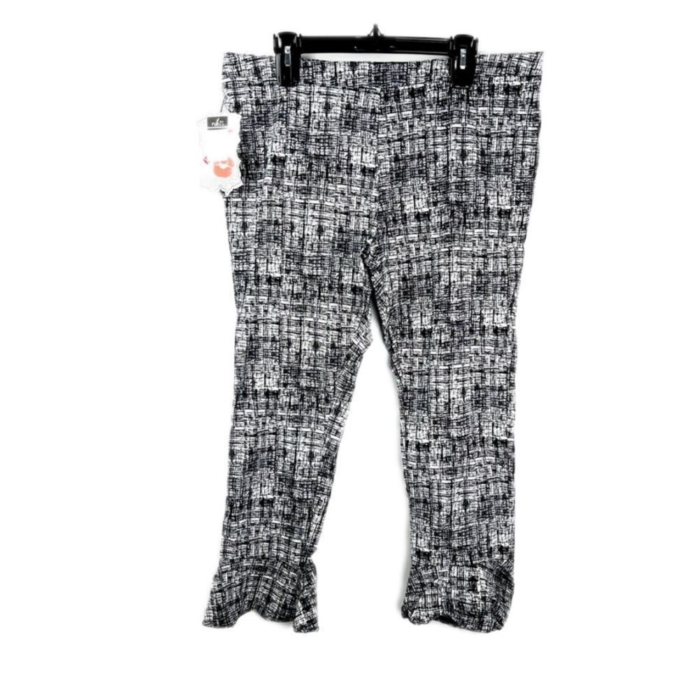 🆕 Crosshatch Ruffled Hem Cropped Pants Size XL